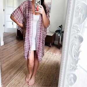 Brandy Melville Sunlight Filtering Through Trees boho flowy kimono coverup